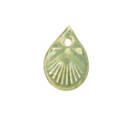Gaea Ceramic Celedon Shell Scallop Charm 17-19x25-27mm