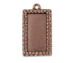 TierraCast Antique Copper (plated) Textured Rectangle 19x35mm
