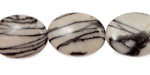 Black Water Jasper Flat Oval 20x15mm