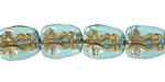 Czech Glass Sky Blue Mask 13x11mm