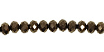 Oiled Bronze Crystal Faceted Rondelle 6mm