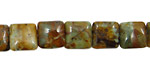 Copper Green Opal Puff Square 10mm