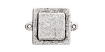 Nunn Design Antique Silver (plated) Raised Tag Mini Square Connector 25x18mm
