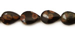 Black Leopardskin Jasper Flat Teardrop 14x10mm