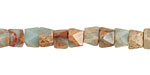 Impression Jasper Large Hole Triangular Faceted Wheel 8mm