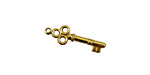 Stampt Antique Gold (plated) Skeleton Key Charm 8x13mm