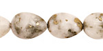White Pyrite Quartz Flat Teardrop 18x13mm