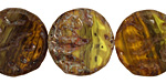 Czech Glass Citrus Zest Groovy Coin 20mm