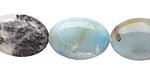 Amazonite Blk. Tourmaline Flat Oval 18x13mm