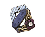 Poison Tree Polymer Clay Blue Flower Toggle Clasp 24x20mm, 21mm bar