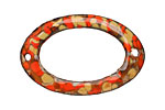 C-Koop Enameled Metal Orange Mix Large Oval Link 34-38x24-25mm