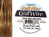 Soft Flex Vintage Bronze Craft Wire 20 gauge, 10 yards
