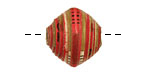 African Paper (red, camo, w/ black) Bicone 20x21-22mm