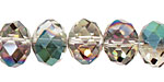 Green & Pink AB Crystal Faceted Rondelle 14mm