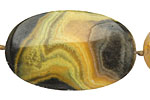 Mexican Sunflower Agate Flat Oval (lg) 30-45x21-28mm