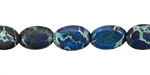 Midnight Blue Impression Jasper Flat Oval 12x8mm