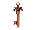 TierraCast Antique Copper (plated) Fleur Key Pendant 13x33mm