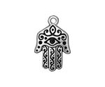 TierraCast Antique Silver (plated) Hamsa Pendant 17x26mm