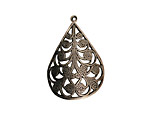 Stampt Antique Pewter (plated) Fiddlehead Fern Drop 19x28mm