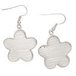 Silver (plated) Flower Bezel Earrings 21mm