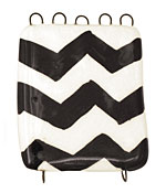 Jangles Ceramic Zebra Chevron Pendant 2-5 Link 56x43mm