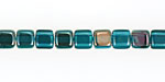 Czech Glass Twilight Capri Blue 2-Hole Tile 6mm