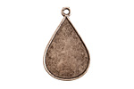 Nunn Design Antique Silver (plated) Ornate Flat Drop Tag 18x28mm