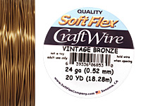 Soft Flex Vintage Bronze Craft Wire 24 gauge, 20 yards