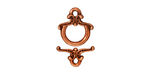 TierraCast Antique Copper (plated) Keepsake Toggle Clasp 12xmm, 13mm Bar