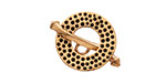 Saki Bronze Textured Toggle Clasp 19mm, 25mm bar