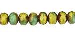 Czech Glass Margarita Fire Polished Rondelle 6x9mm