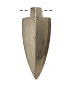 Golden Pyrite (silver tone) Arrowhead Pendant 22x53mm