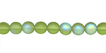 Czech Glass Matte Olivine AB Round 6mm