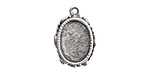 Nunn Design Antique Silver (plated) Mini Ornate Oval Bezel Pendant 15x21mm