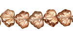 Czech Glass Crystal Rose Gold Luster Maple Leaf 10x13mm