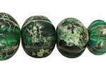 Dark Emerald Impression Jasper Pumpkin Graduated 9-20x13-24mm