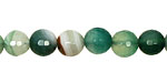 Green Line Agate Faceted Round 8mm