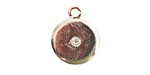 Nunn Design Sterling Silver (plated) Small Disk Crystal Charm 13x16mm
