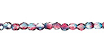 Czech Fire Polished Glass Dual Coated Aqua/Fuschia Round 4mm