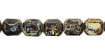 Czech Glass Dark Garden Faceted Barrel 10x9mm