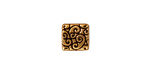 TierraCast Antique Gold (plated) Square Scroll Bead 9mm
