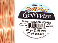 Soft Flex Non-Tarnish Copper Craft Wire 24 gauge, 20 yards