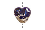 Grace Lampwork Cobalt Celestial Heart 19-20mm