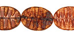 Czech Glass Rosy Topaz Groovy Oval 18x14mm