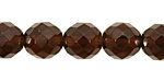 Czech Fire Polished Glass Smoky Topaz Round 12mm
