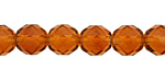Czech Fire Polished Glass Dark Topaz Round 10mm