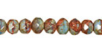 Czech Glass Copper Patina Rose Fire Polished Rondelle 6x9mm