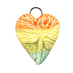 Gaea Ceramic Hand Painted Love Wish Rainbow "Dreamtime" Pendant 30x40mm