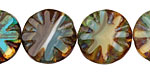 Czech Glass Elements Flower Window Coin 18mm