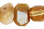 Yellow Line Agate Faceted Nugget 9-13x16-18mm